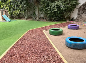 Mulching decorativo en madera